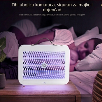 Električna lampa za ubijanje komaraca s ugrađenom baterijom 1001–1600mAh, USB punjenje, radni vijek 6–8 sati, bez toksina i pesticida, pogodna za prostorije iznad 61 m²