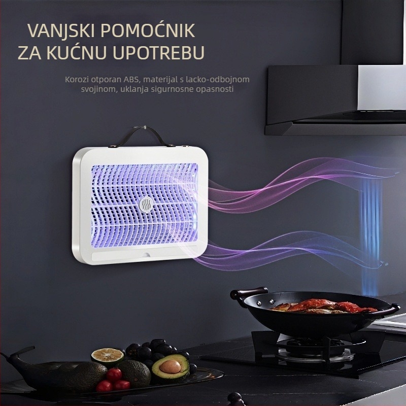 Električna lampa za ubijanje komaraca s ugrađenom baterijom 1001–1600mAh, USB punjenje, radni vijek 6–8 sati, bez toksina i pesticida, pogodna za prostorije iznad 61 m²