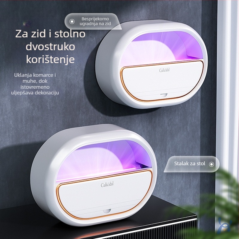 Lampa za hvatanje komaraca s ljepivim mehanizmom – UV svjetlo, unutarnja uporaba, pokriće 61㎡+, bez baterije