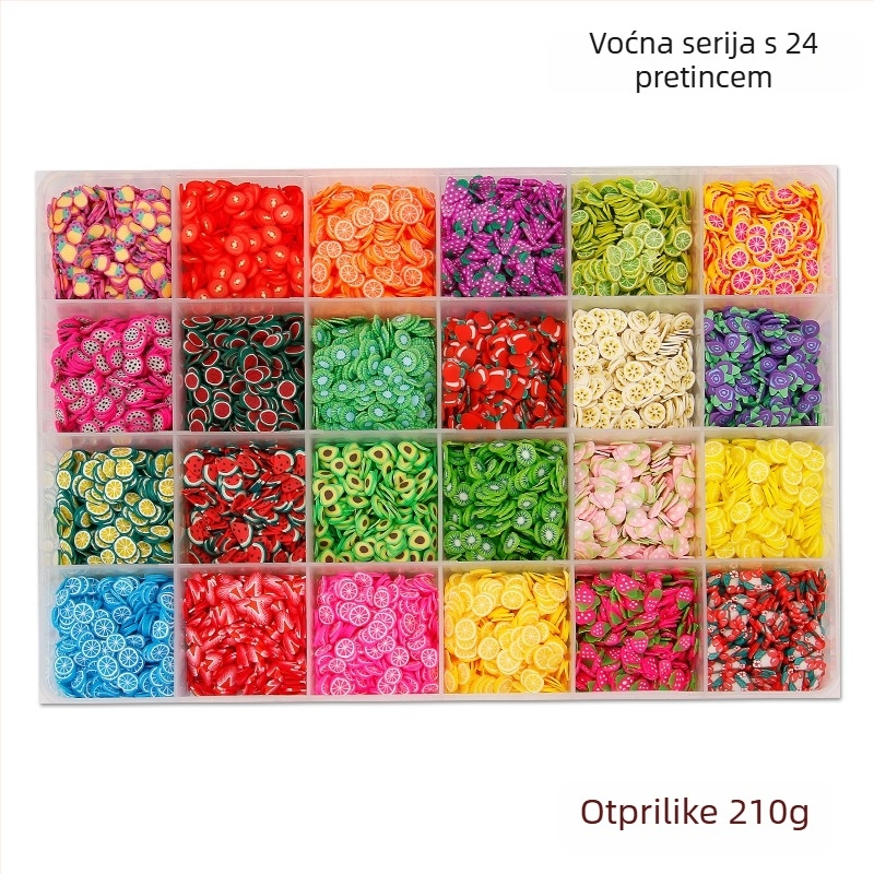 DIY ukrasi za nakit od mekane glinene mase – set sa 24 odjeljka, ploške voćnih rezova za tortu i elementi kremaste glazure