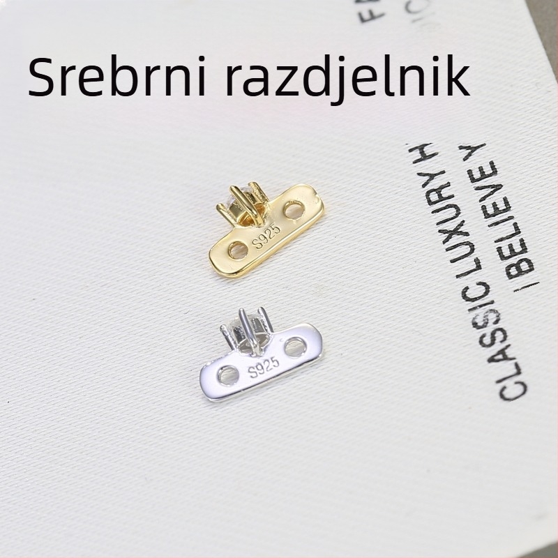 DIY komplet od srebra 925: ogrlica i narukvica s perlama, zatvarač s perlama i razdjeljivač, elektroplatiranje