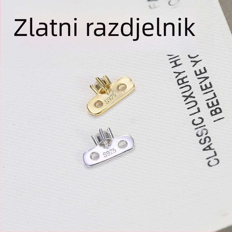 DIY komplet od srebra 925: ogrlica i narukvica s perlama, zatvarač s perlama i razdjeljivač, elektroplatiranje