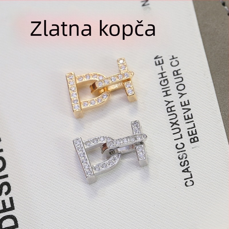 DIY komplet od srebra 925: ogrlica i narukvica s perlama, zatvarač s perlama i razdjeljivač, elektroplatiranje