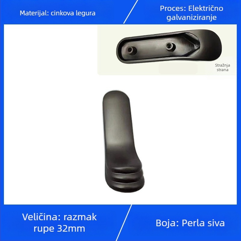 Palčana ručka za ormariće i ladice, cinkova legura, elektroplatiranje, skandinavski moderni minimalistički stil