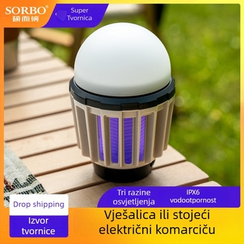 Vanjska vodootporna kamp-lampa protiv komaraca, prijenosna i punjiva, SB-6059, 3.7V, 1W, 6000–6500K