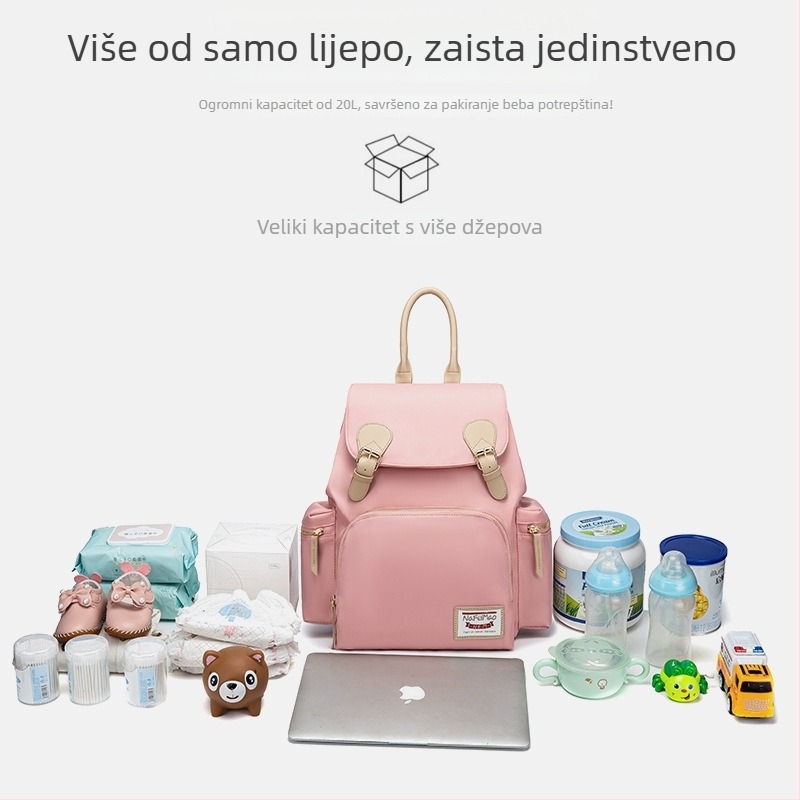 Nova torba za mamu – višenamjenski lagani ruksak za pelene i bebu (Najlon; jedinstven uzorak; podstava od poliestera; Marka: Nffy cat)