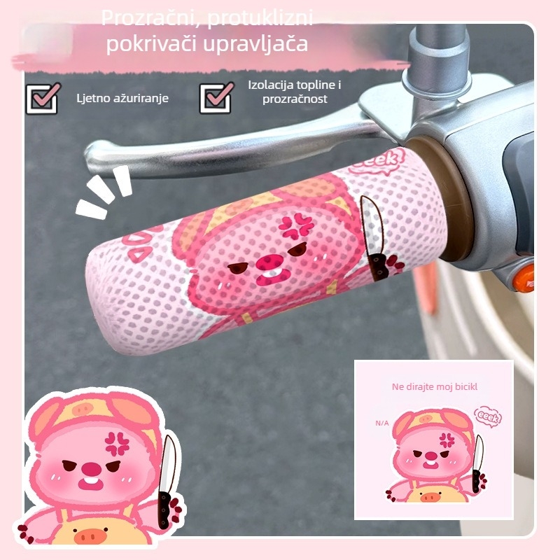 Pokrov za upravljač električnog bicikla - mreža s pčelinjim saćem, prozračan, upija znoj, materijal: spužva, za sve sezone