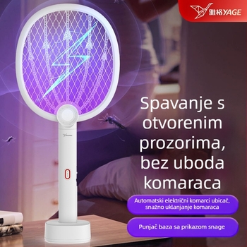 Električna hvatač komaraca za kućnu upotrebu - dvostruka funkcija: hvatač komaraca i muha uz UV svjetlo za privlačenje i uništenje, ugrađena baterija 801-1000 mAh, autonomija 1-3 h, punjenje 5-8 h.