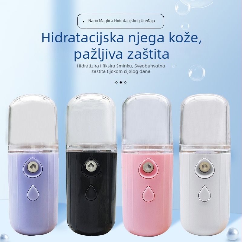Hidrirajući sprej – ručni, punjivi, hladni raspršivač, 1 brzina, vrijeme magle >180 s, ugrađena baterija 1–3 h (100–300 mAh)