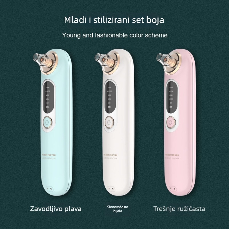 Prenosivi bežični uređaj za uklanjanje crnih prištića s električnim rotacijama, model YOO3, za kućnu njegu i uklanjanje crnih prištića, 5 brzina, kućište s sitotiskom