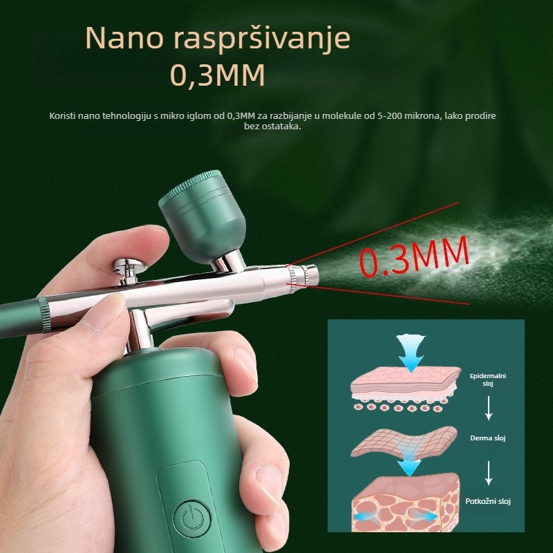 Kućni uređaj za infuziju kisikom s nano maglom, prijenosni, s ugrađenom baterijom, hladno raspršivanje, 1. stupanj, završni premaz; vrijeme magle 61–120 s.