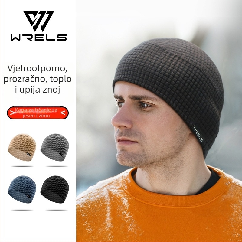 WRELS vanjska kapa za jesen i zimu s fleec podlogom, unisex, topla i otporna na vjetar, za trčanje i aktivnosti na otvorenom