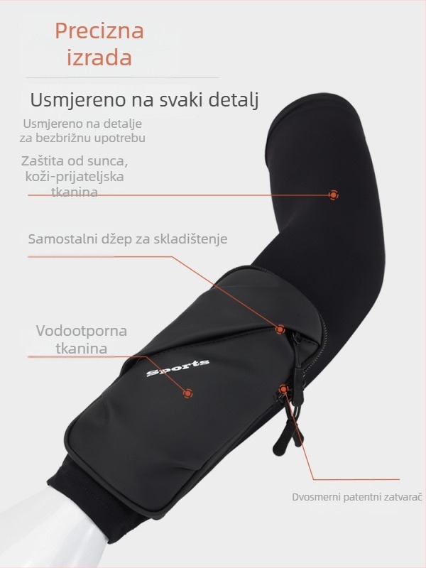 Torba za ruku s telefonom za trčanje i vožnju biciklom, prozračna ultralaka unisex dodatak, s pretincom za telefon, Oxford tkanina