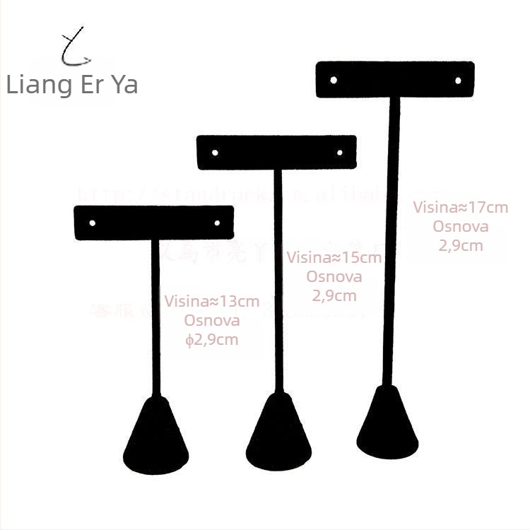 Metalni stalak za nakit s trodimenzijskim dizajnom, flocking završetkom, set od tri veličine u kutiji
