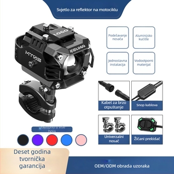 LED reflektor za automobile i motocikle - kvadratni dvobojni reflektor s dizajnom četverolistne detelje