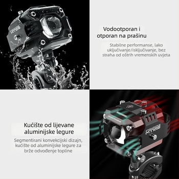 LED reflektor za automobile i motocikle - kvadratni dvobojni reflektor s dizajnom četverolistne detelje