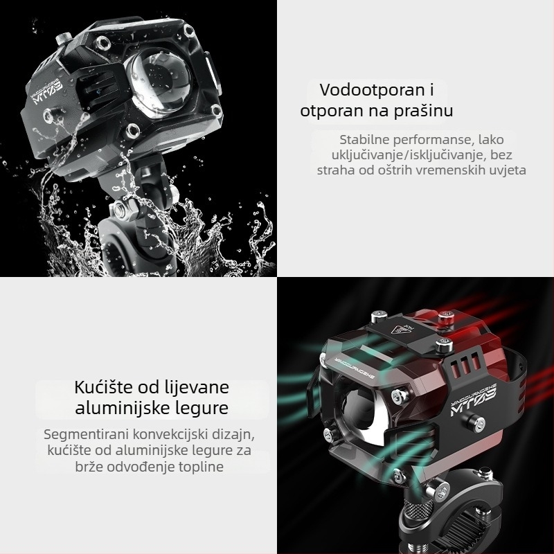 LED reflektor za automobile i motocikle - kvadratni dvobojni reflektor s dizajnom četverolistne detelje