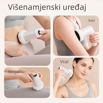 Prijenosni električni masažer tijela s 6 masažnih glav, četkasti motor, ugrađena baterija, višenamjenski, 5+ brzina