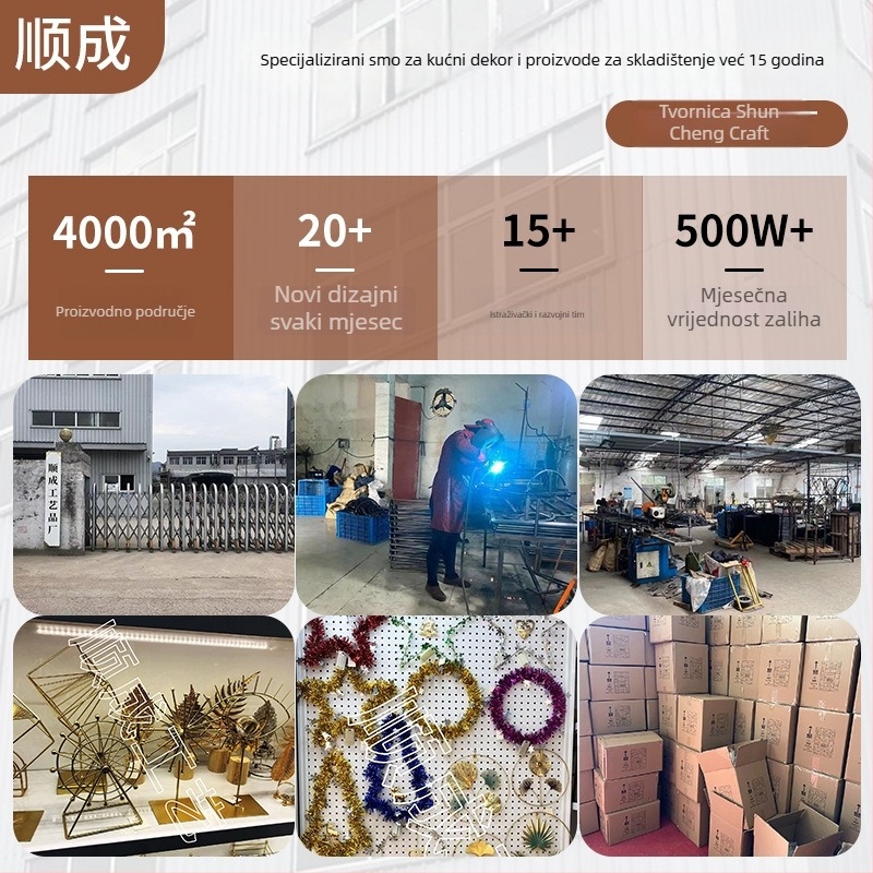 Okretni stalak za nakit od kovanog željeza, podni stojeći, 2 etaže, odvojivo skladište za naušnice i narukvice