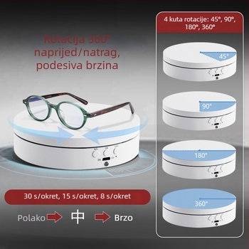 Električni rotirajući stalak za prezentacije s podešavanjem ugla i brzinom za fotografiranje proizvoda