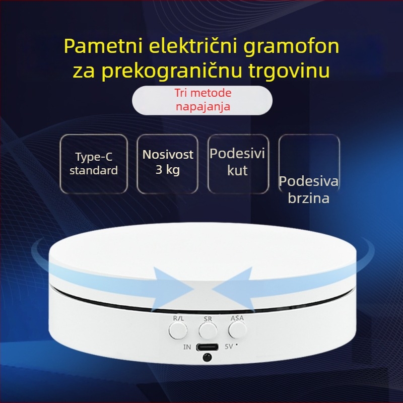 Električni rotirajući stalak za prezentacije s podešavanjem ugla i brzinom za fotografiranje proizvoda