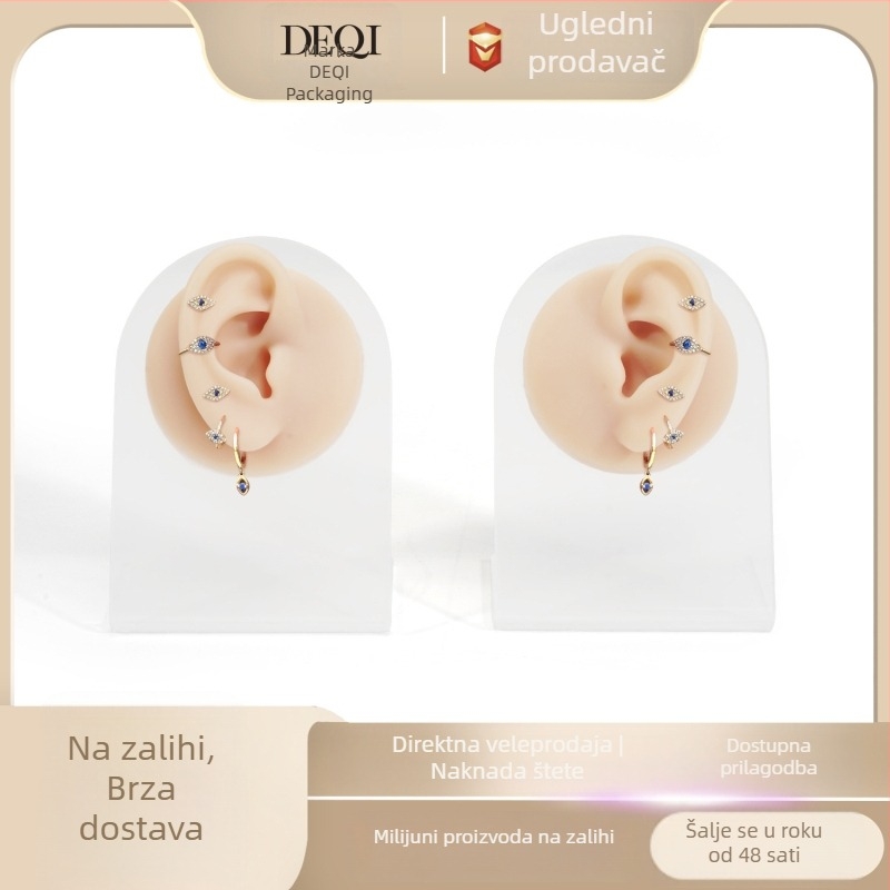 Silikonska izložbena stojak za nakit za tijelo – realistični modeli uha, nosa i pupka za naušnice i rekvizite