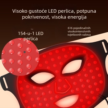 Uređaj za masku za lice - V-face silikonska maska, izbjeljivanje i multicolor LED terapija, ugrađena baterija 2000–4000 mAh, IPX6 vodootpornost, materijal silikon + ABS plastika