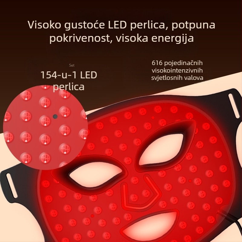 Uređaj za masku za lice - V-face silikonska maska, izbjeljivanje i multicolor LED terapija, ugrađena baterija 2000–4000 mAh, IPX6 vodootpornost, materijal silikon + ABS plastika