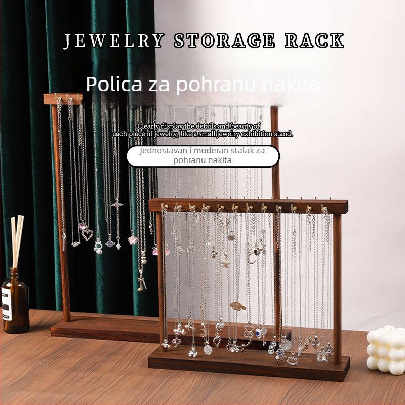 Drveni stalak za nakit, jednostruki izložbeni stalak za ogrlice, umjetničkog stila, marka Convenient, izrada rezanjem