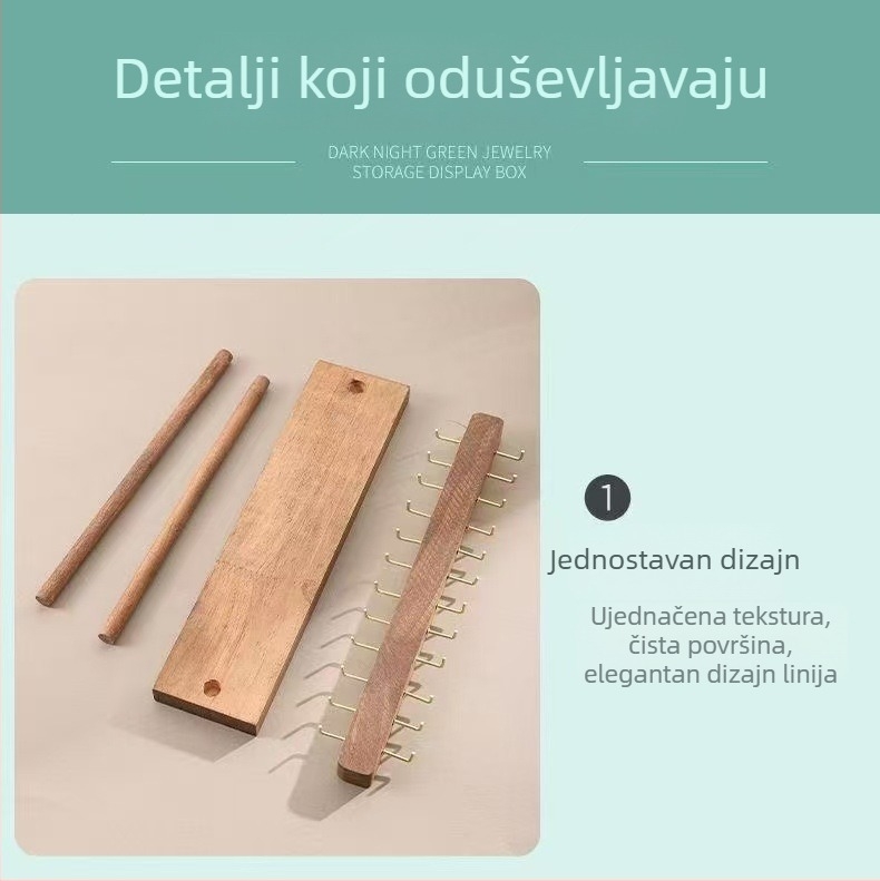 Držač za ogrlice od drveta/bambusa — stolna pohrana nakita, jedno razina, vijčano pričvršćivanje