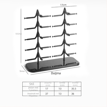 Jednodelni stalak za naočale, PS materijal, Sail stil, pet katova, injekcijsko oblikovanje