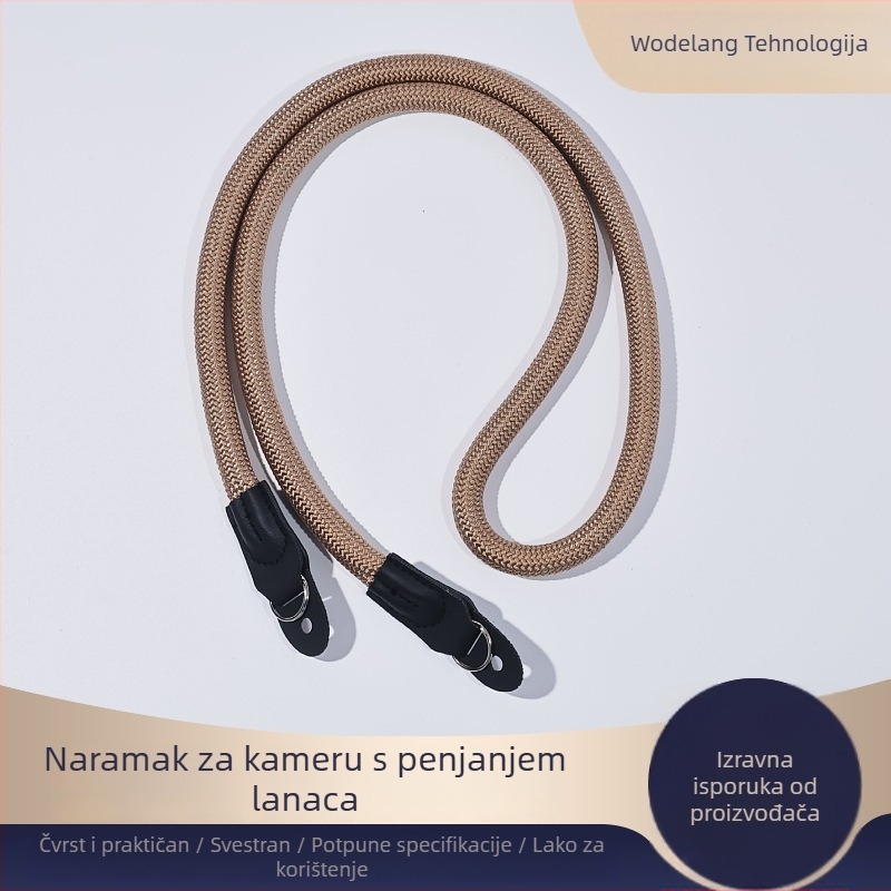 Remen za kameru oko vrata, najlon konopac za planinarenje, ručna izrada, Wodelang Technology, unisex, dizajn halterneck, metalna kopča