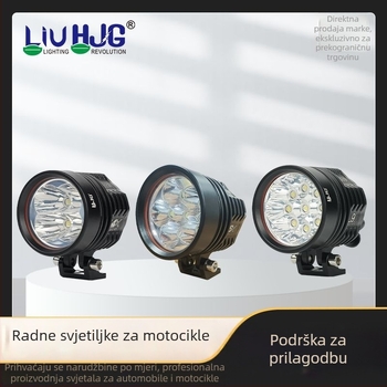 LED svjetlo za motocikl s teleskopki podesivim cijevima i vanjskim laserskim topom, IP68, 20–45W, 12–80V, univerzalna kompatibilnost, trajanje 30.000 sati