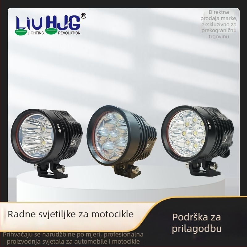 LED svjetlo za motocikl s teleskopki podesivim cijevima i vanjskim laserskim topom, IP68, 20–45W, 12–80V, univerzalna kompatibilnost, trajanje 30.000 sati