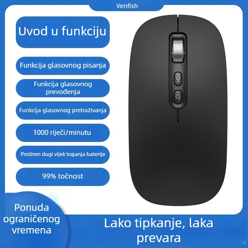 AI pametni miš M108, 5 tipki, 1600 DPI optički, bežično, Plug-and-Play