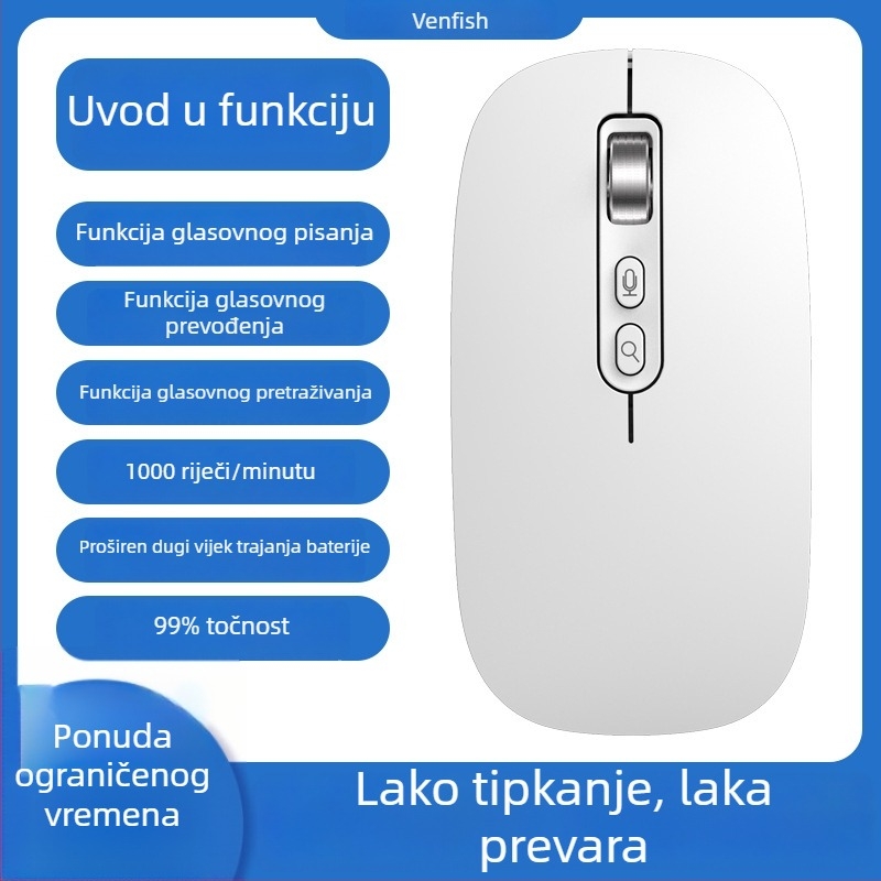 AI pametni miš M108, 5 tipki, 1600 DPI optički, bežično, Plug-and-Play