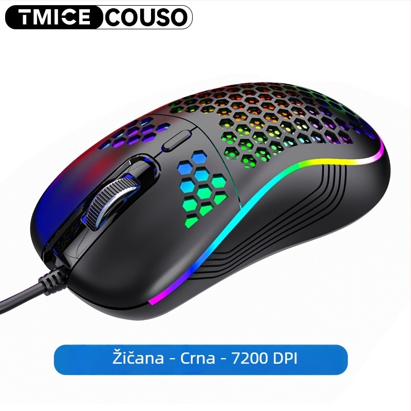 Bežični gaming miš s RGB osvjetljenjem, 2.4G USB, DPI prilagodljiv 2600, 6 tipki, domet 10 m (2.4G bežična veza, USB sučelje, DPI prilagodljiv 2600, 6 tipki, domet 10 m)