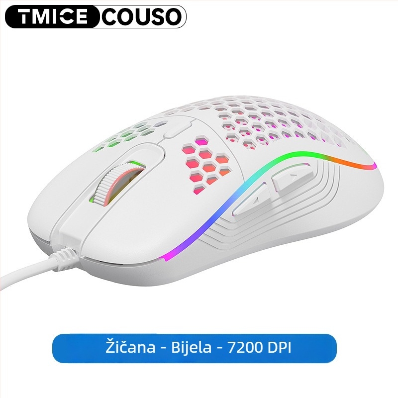Bežični gaming miš s RGB osvjetljenjem, 2.4G USB, DPI prilagodljiv 2600, 6 tipki, domet 10 m (2.4G bežična veza, USB sučelje, DPI prilagodljiv 2600, 6 tipki, domet 10 m)