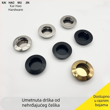 Ručka za namještaj od nehrđajućeg čelika — skrivena, ugradbena, okrugla; model bevel/plane/full plane; štancanje; Novi kineski stil