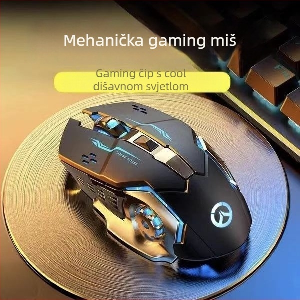 Optički bežični miš s USB sučeljem, 1000 DPI, 5-razinska prilagodba DPI, bežično punjenje