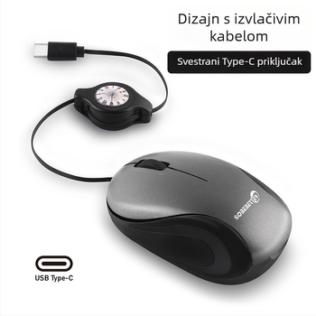 Optički USB žični miš, 1000 DPI, 3 tipke, za prijenosna računala, 78 cm kabel