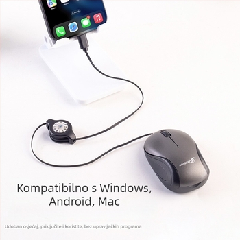 Optički USB žični miš, 1000 DPI, 3 tipke, za prijenosna računala, 78 cm kabel