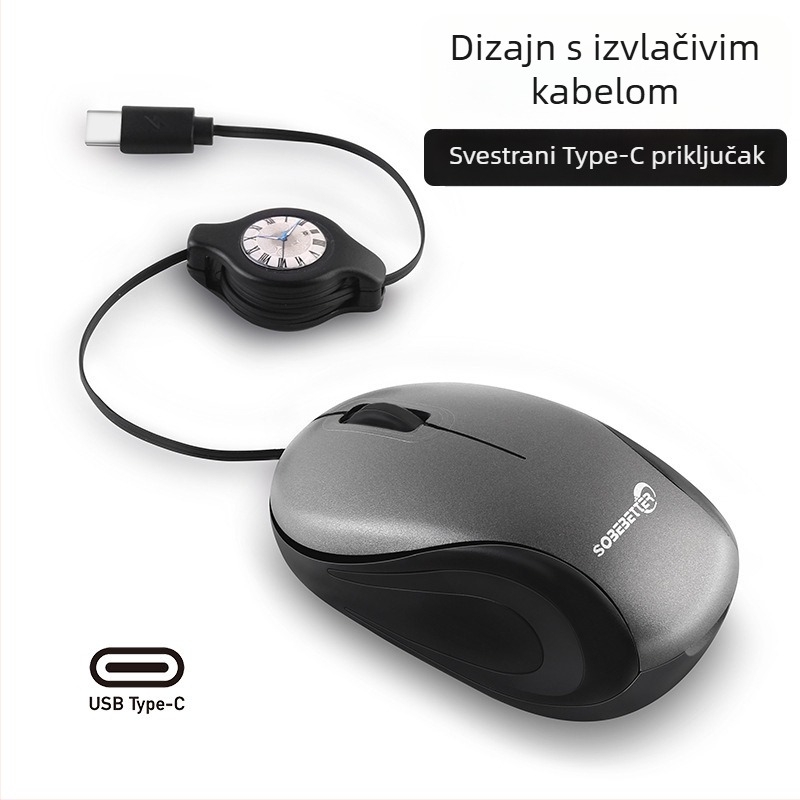 Optički USB žični miš, 1000 DPI, 3 tipke, za prijenosna računala, 78 cm kabel