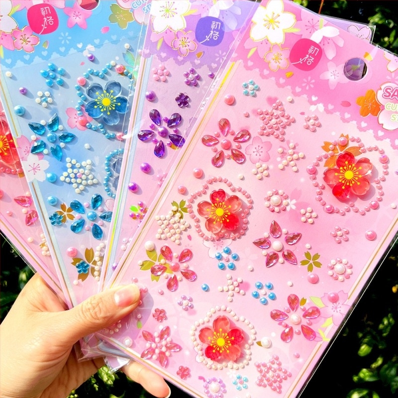 Dekorativne Shake Sticker naljepnice za kućište telefona – crtani stil, akrilni dijamanti, prilagodljivo (PVC, ljepilo, papir)