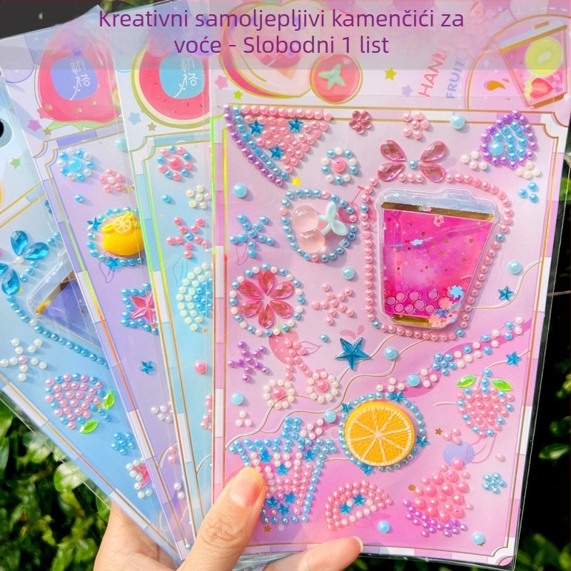 Dekorativne Shake Sticker naljepnice za kućište telefona – crtani stil, akrilni dijamanti, prilagodljivo (PVC, ljepilo, papir)