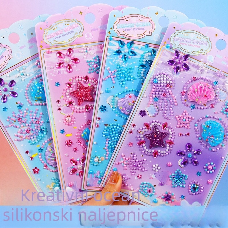 Dekorativne Shake Sticker naljepnice za kućište telefona – crtani stil, akrilni dijamanti, prilagodljivo (PVC, ljepilo, papir)