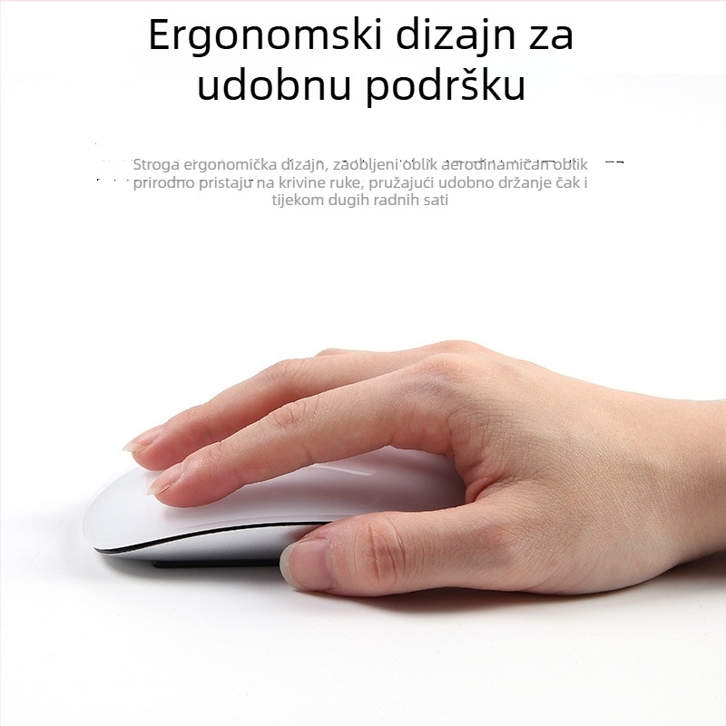 Bluetooth miš za Mac prijenosnik – 1600 DPI, 2 tipke, Type-C napajanje, bežično povezivanje, dodirni kotačić
