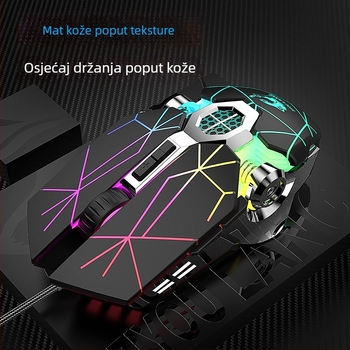 Freedom Wolf V8 žičana gaming miša s makro programiranjem, DPI 3200, 7 programabilnih tipki, USB, 4 razine DPI, kabel dužine 1,4 m