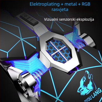 Freedom Wolf V8 žičana gaming miša s makro programiranjem, DPI 3200, 7 programabilnih tipki, USB, 4 razine DPI, kabel dužine 1,4 m