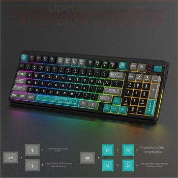 SOREX K97 gaming tipkovnica, X arhitektura ključeva, RGB pozadinsko osvjetljenje, žičano povezivanje, podrška za dlan